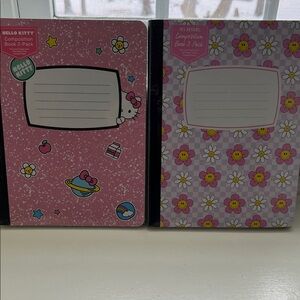 Hello Kitty Pink and Purple Floral Notebooks